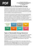 Introduction to Renewable Energy Concepts | PDF | Renewable Energy ...