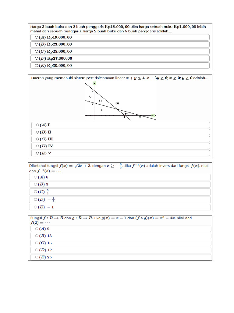 Latihan Tka Matematika | PDF