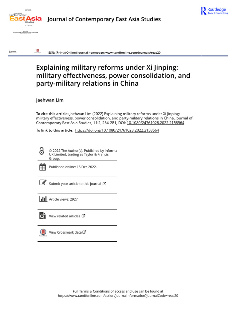 00-Explaining Military Reforms Under Xi Jinping - Military ...