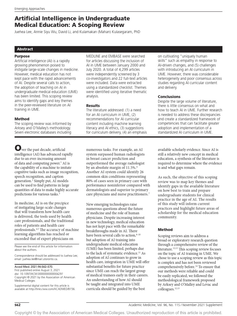 Artificial Intelligence in Undergraduate Medical.14 | PDF | Artificial ...