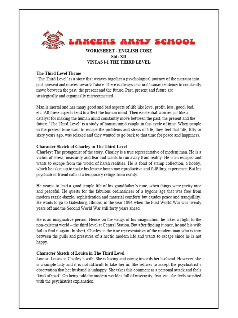 Exploring Escapism in The Third Level | PDF