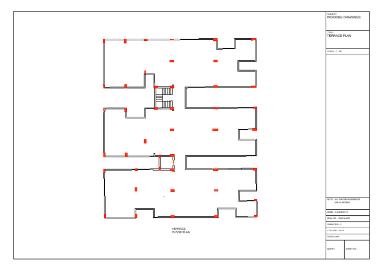 Terrace Floor Plan Working Drawings | PDF