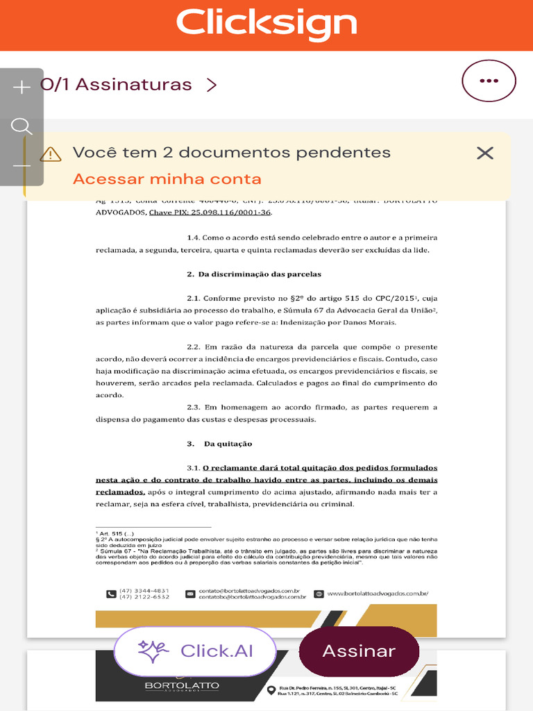 Assinaturas Digitais com Clicksign | PDF