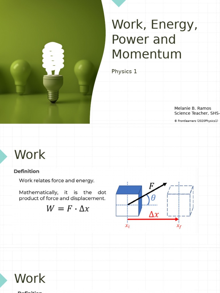 Work, Energy, Power, and Momentum Guide | PDF