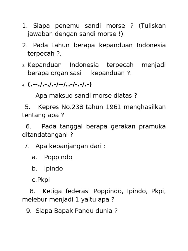 Soal Pramuka