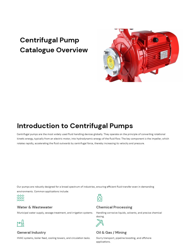 Centrifugal Pump Overview & Features | PDF | Pump | Chemical Engineering