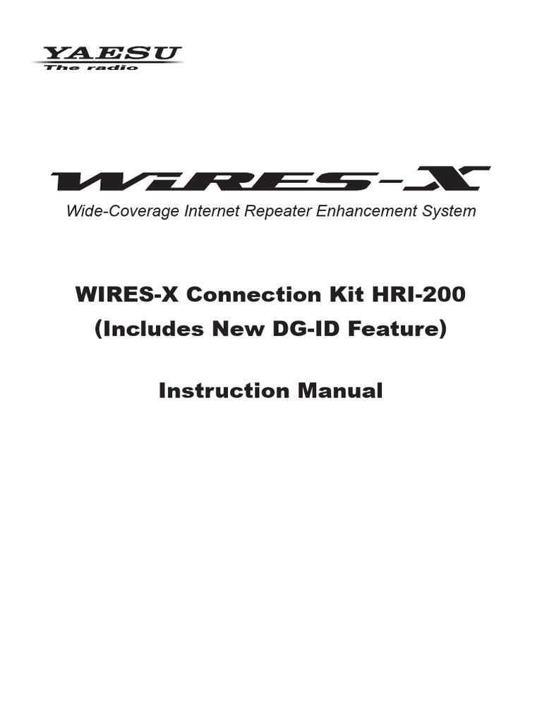 WIRES-X HRI-200 Connection Kit Manual | PDF | Internet | Cable Television