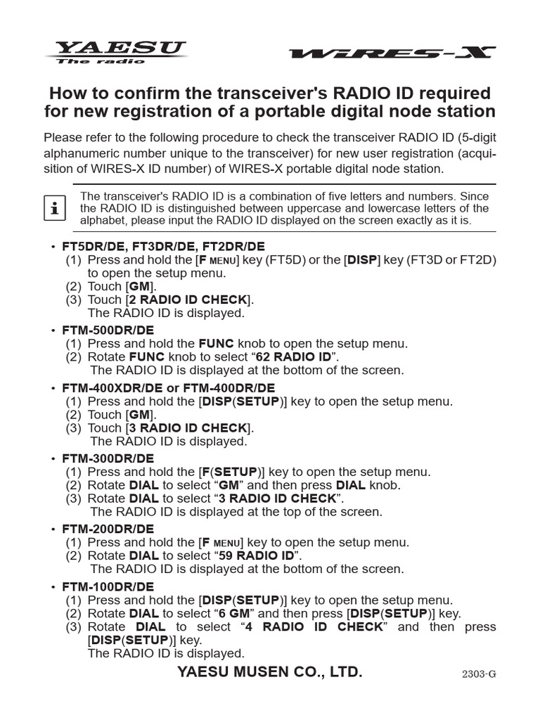 Wires-X Radio Id Check Eng 2303-g | PDF