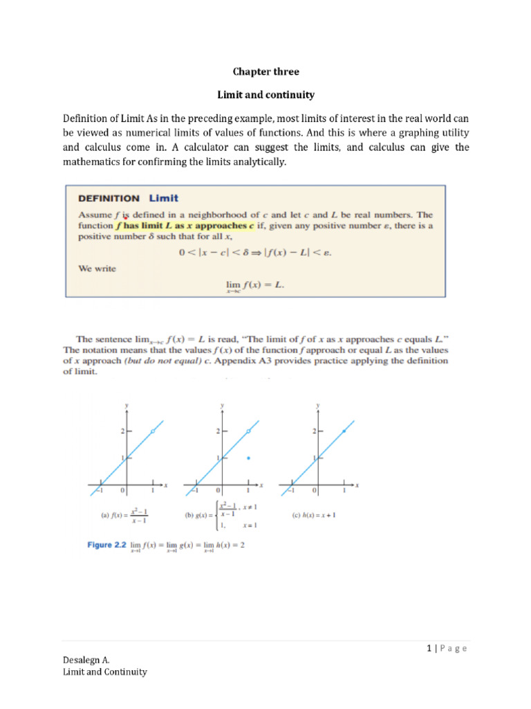 Limit and Continuity | PDF | Function (Mathematics) | Limit (Mathematics)