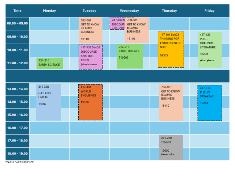 Earth Science Course Schedule | PDF