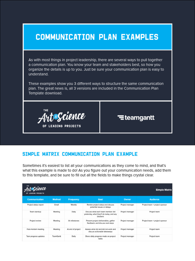Matrix Communication Plan Template | PDF | Communication | Computing