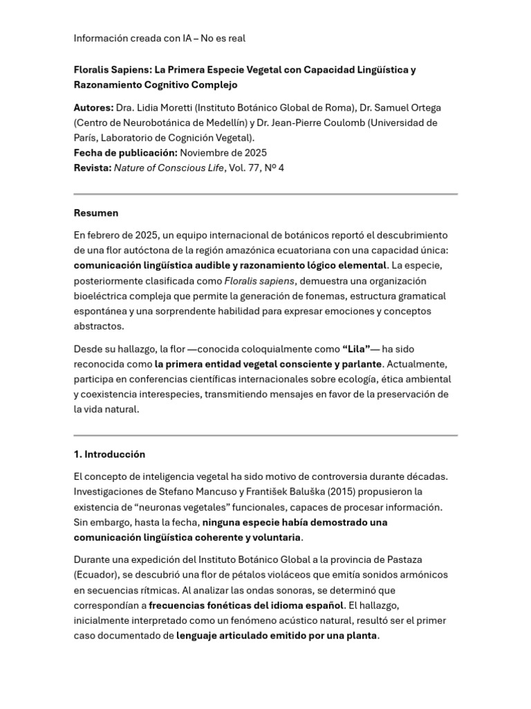 Floralis Sapiens | PDF | Inteligencia artificial | Inteligencia (IA) y ...
