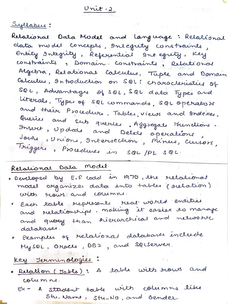 DBMS Unit 2 Part 1 | PDF