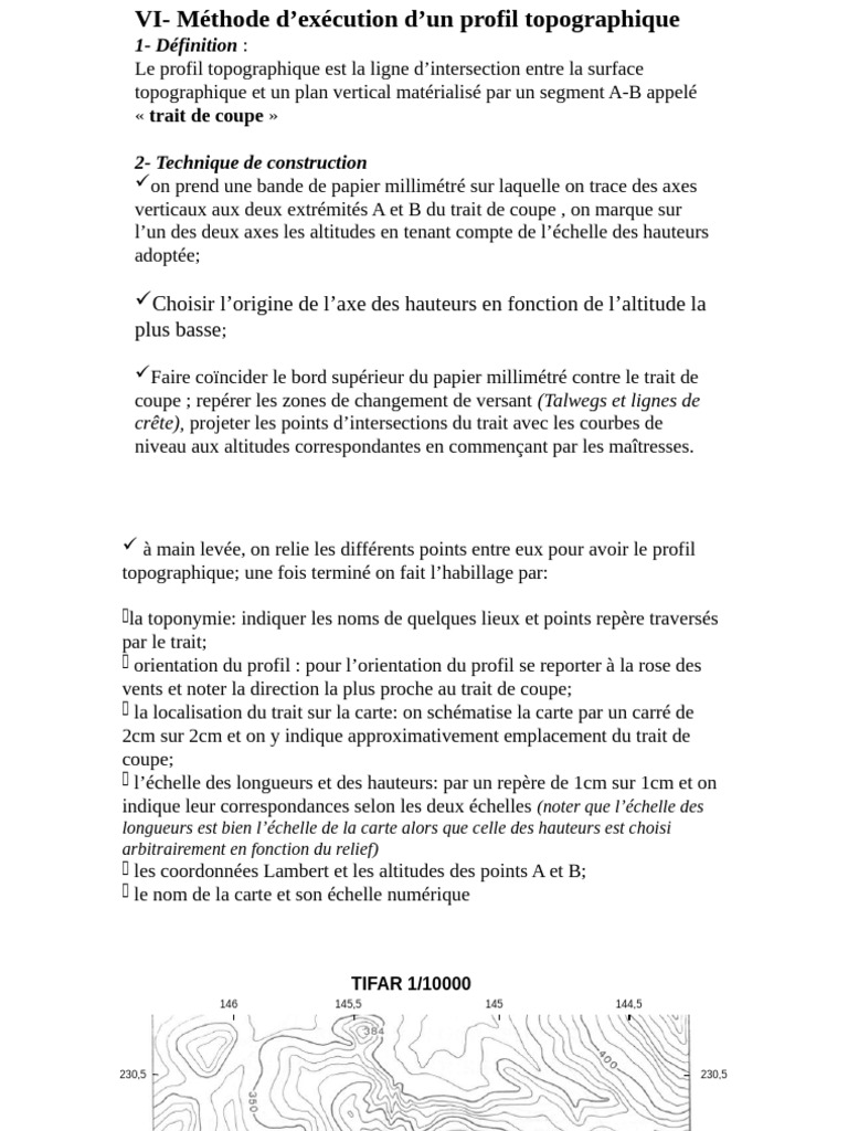 Profil Topographique : Méthode d'Exécution | PDF | Topographie