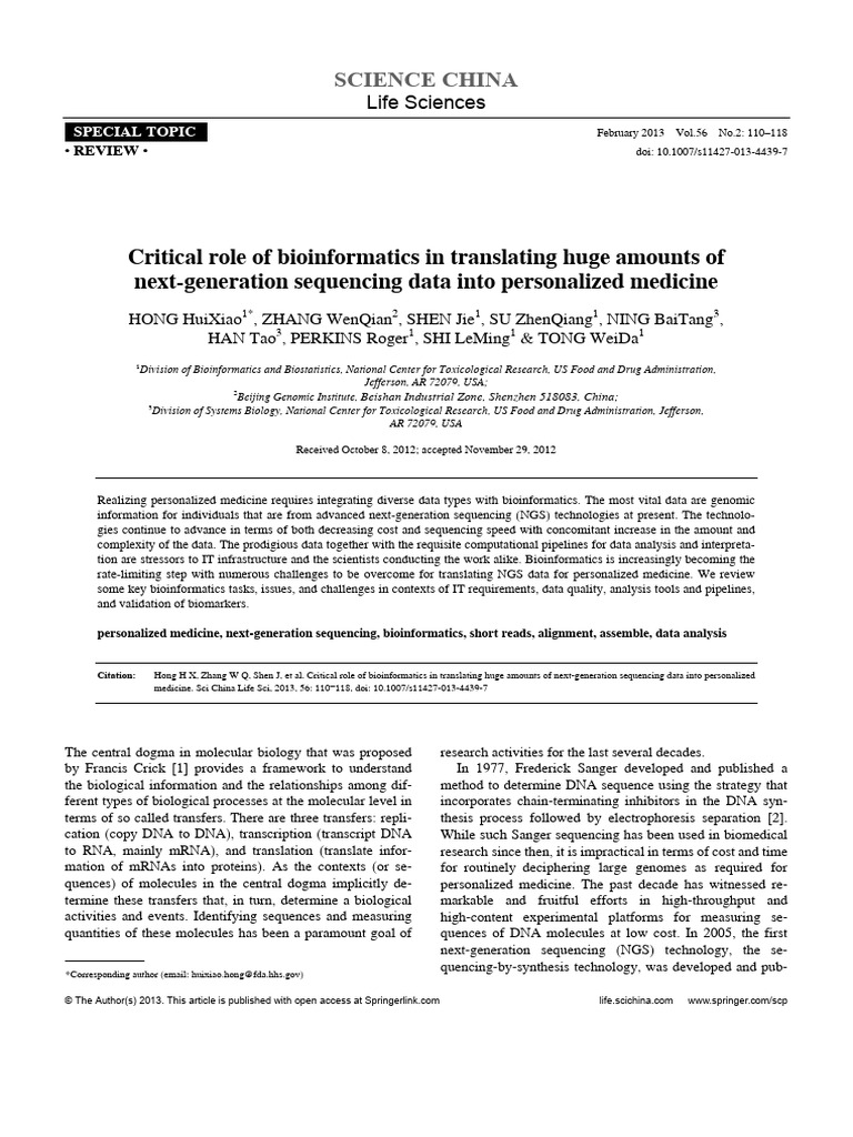 Hong2013 PDF | PDF | Dna Sequencing | Sequence Alignment