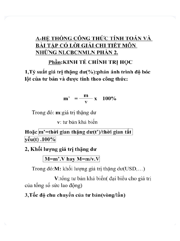 Công thức KTCT | PDF