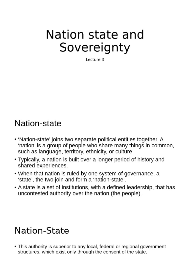 Understanding Nation-States and Sovereignty | PDF | Sovereignty | State ...