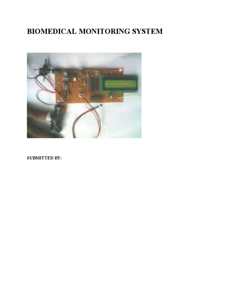 Synopsis Bio Medical Monitoring System | PDF | Power Supply | Liquid ...