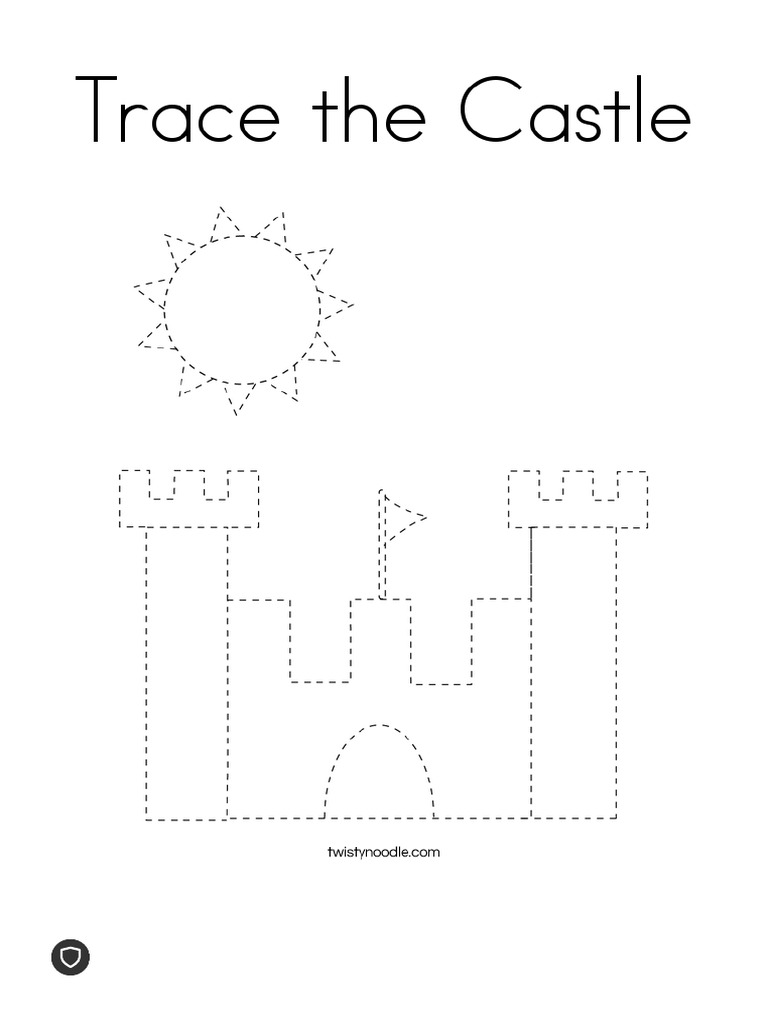 Trace The Castle Coloring Page - Twisty Noodle | PDF