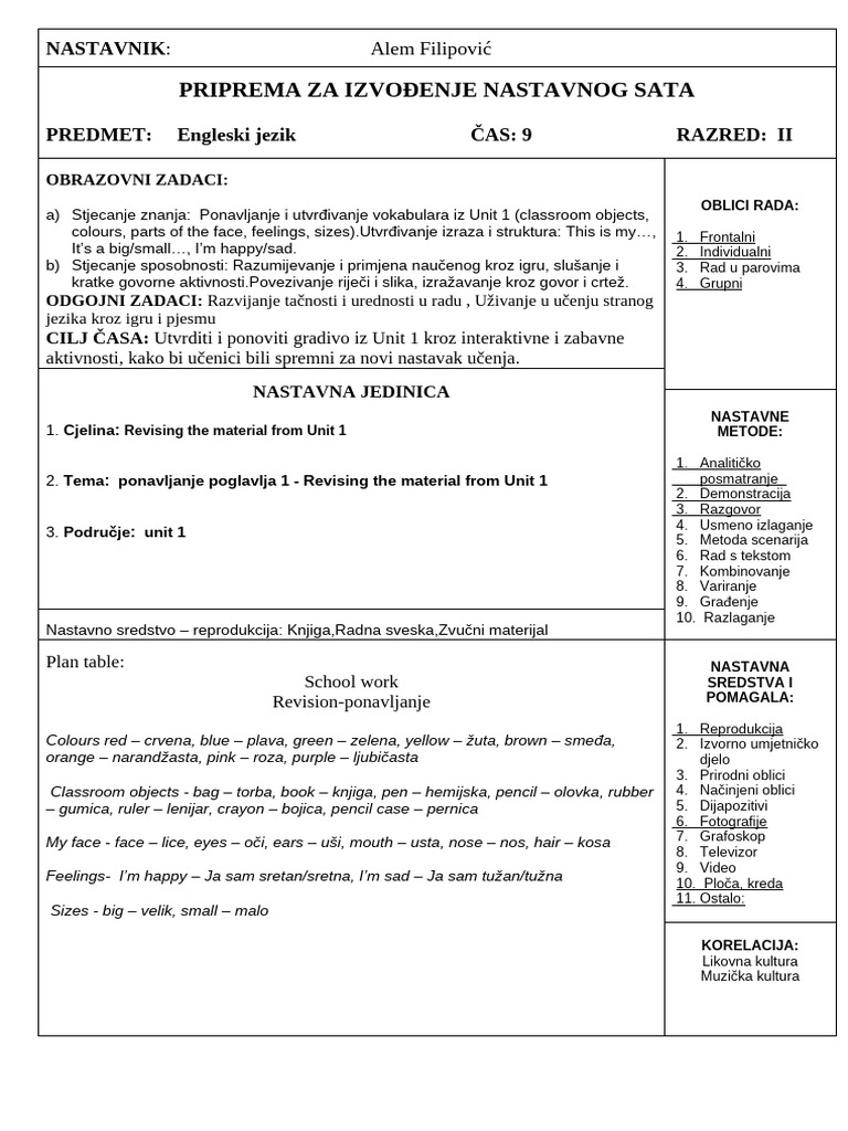 NEA2 - 9 Revising The Material From Unit 1 | PDF