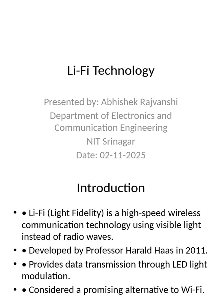 LiFi Technology Seminar | PDF | Radio | Wi Fi