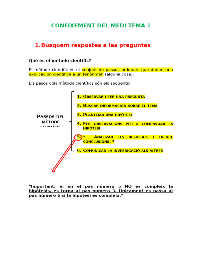 Coneixement Del Medi Tema 1 | PDF