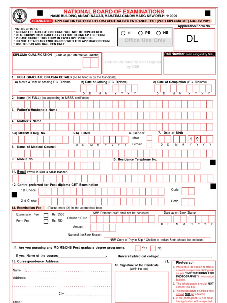 DNB Form PDF Postgraduate Education Doctor Of Medicine