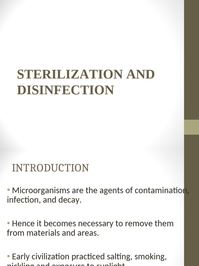 Sterilisation and Disinfection | PDF | Sterilization (Microbiology ...