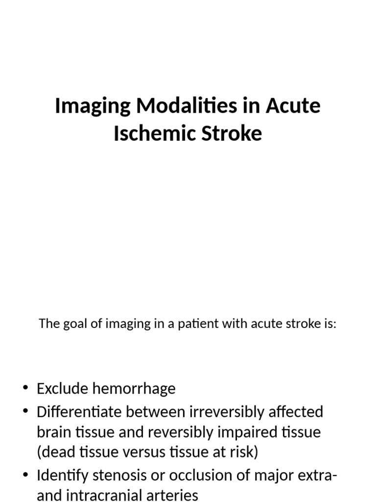 Imaging in Acute Ischemic Stroke Management | PDF | Stroke | Ischemia