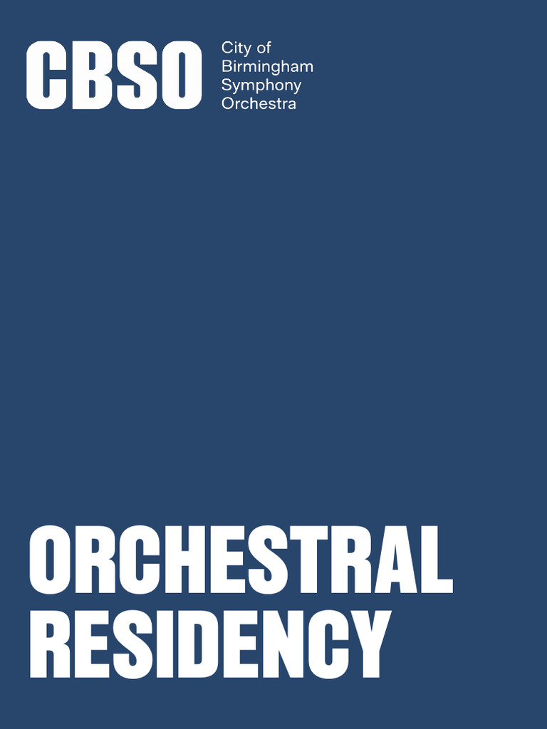 CBSO Orchestral Residency 2026 Details | PDF | Orchestras | Classical Music