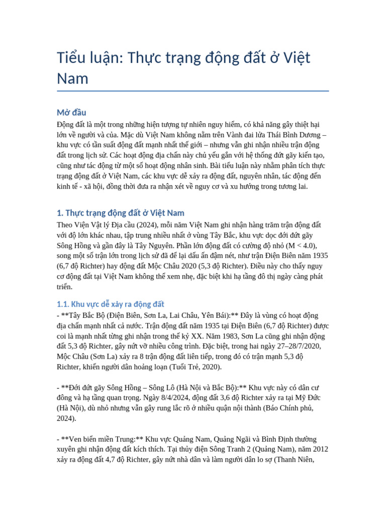 Tieu Luan Day Du Dong Dat VN | PDF