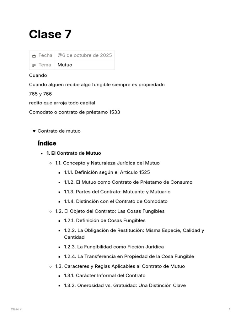 Contrato de Mutuo: Conceptos Clave y Efectos | PDF | Derecho privado ...