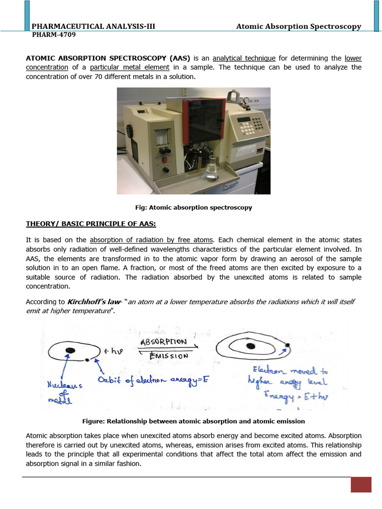Atomic Absorption Spectroscopy Overview | PDF | Atomic Absorption ...