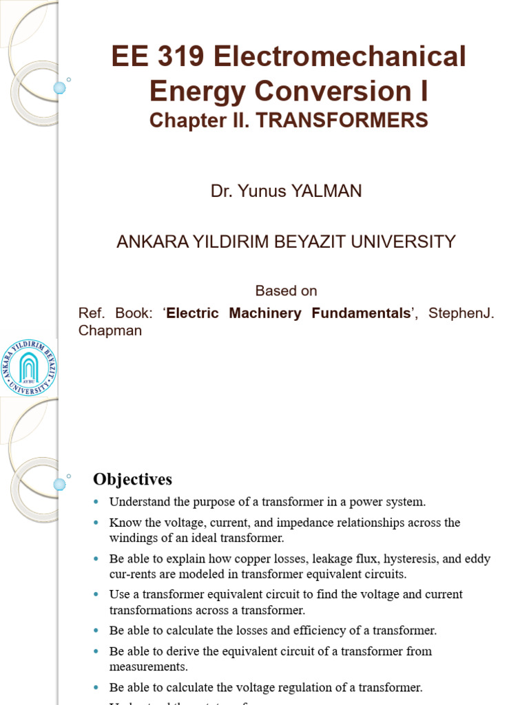 EE319 Lecture2 - 251030 - 195628 | PDF | Transformer | Inductance