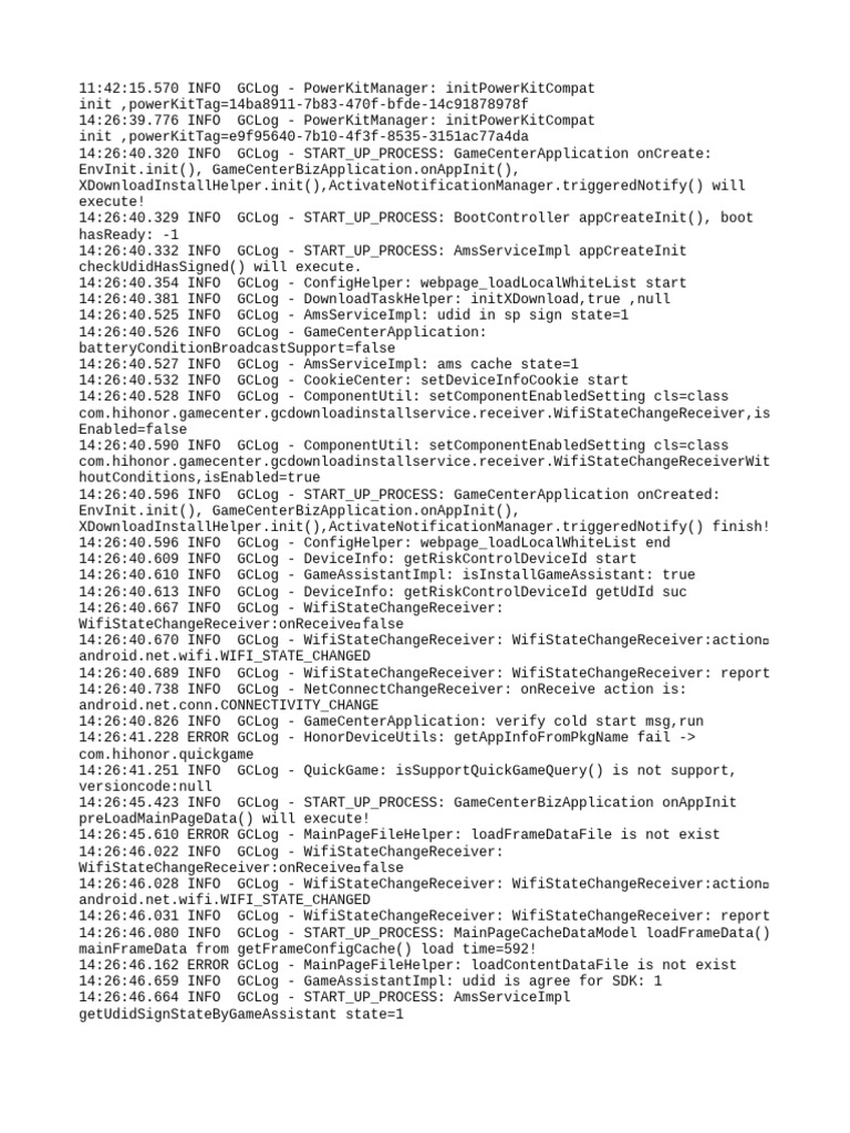 GameCenter Application Startup Log | PDF | Software Engineering | Computing