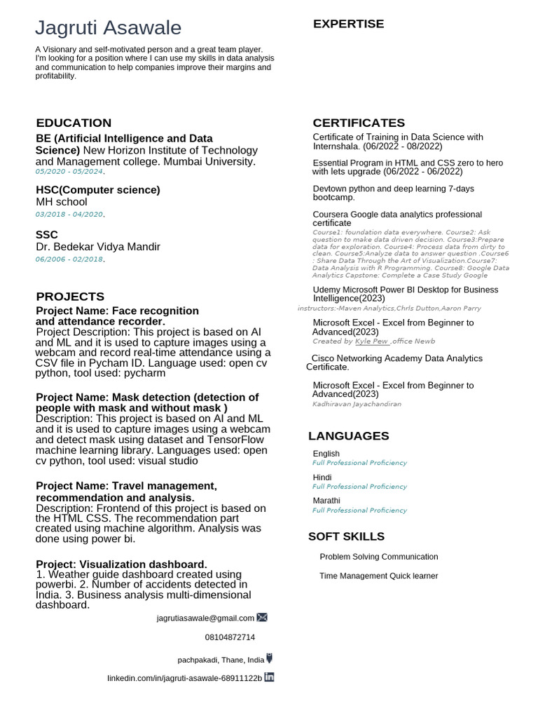 Resume (1) - Copy | PDF | Information Technology | Computing