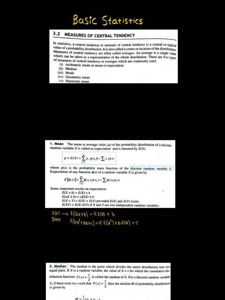 Basic Statistics For Probability and Statistics | PDF