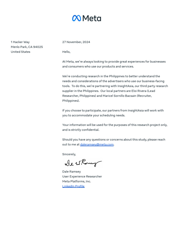 [INSIGHT ASIA] Endorsement Letter - Dale Ramsey - 27 November, 2024 | PDF