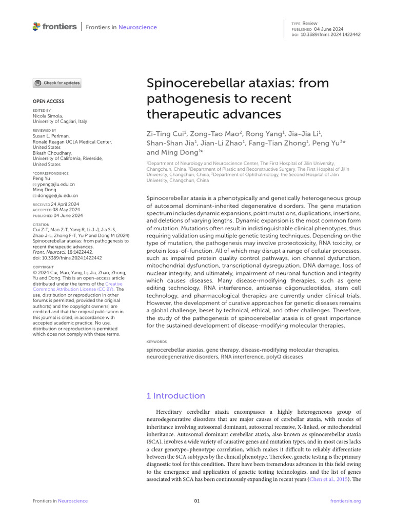 Advances in Spinocerebellar Ataxia Research | PDF | Oligonucleotide ...