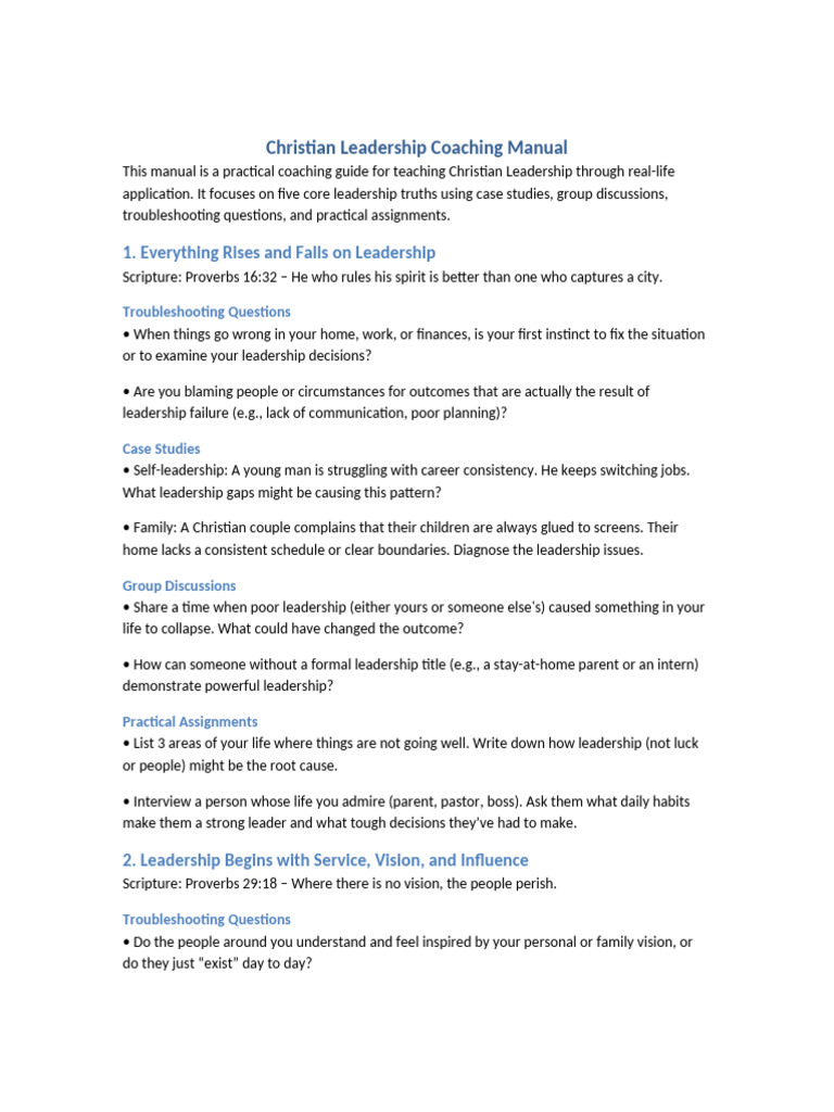 Leadership Training Manual | PDF | Leadership | Psychological Concepts