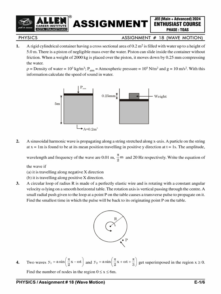 18 # Assignment (Wave Motion) - Eng | PDF