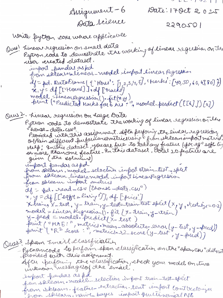 Assignment 6 Datascience | PDF