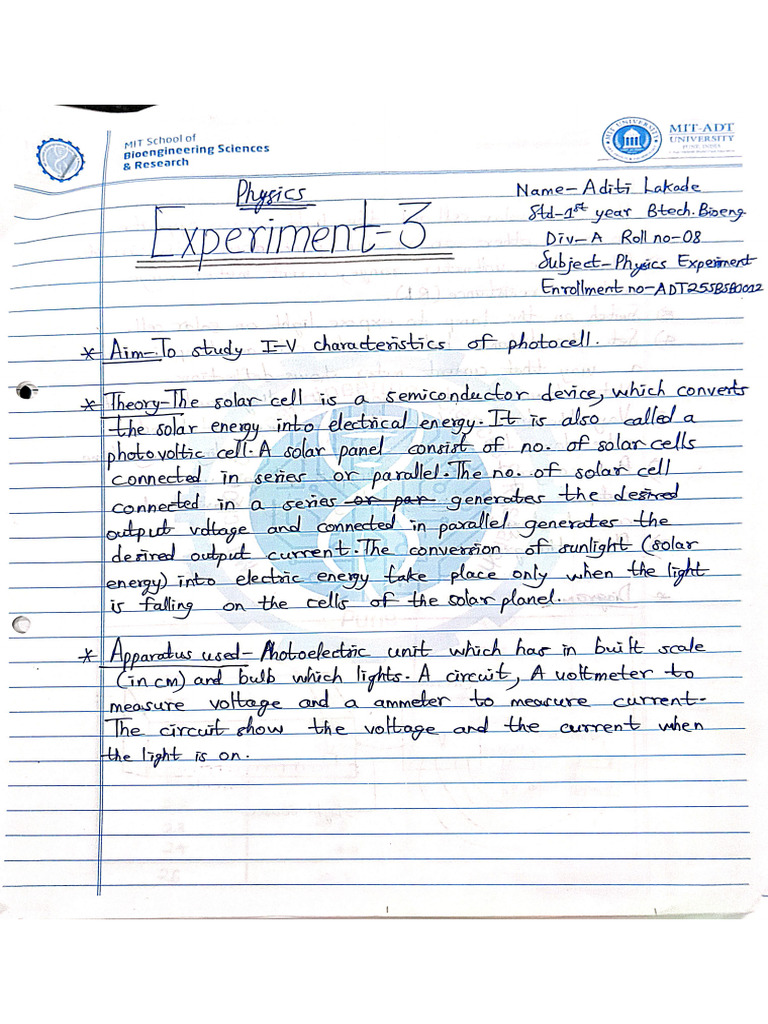 Experiment Physics 3 | PDF