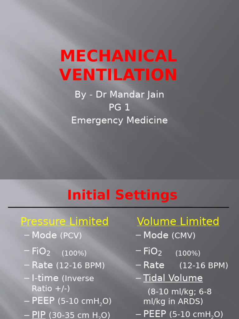 Mechanical Ventilation Guidelines | PDF | Pulmonology | Medical Specialties