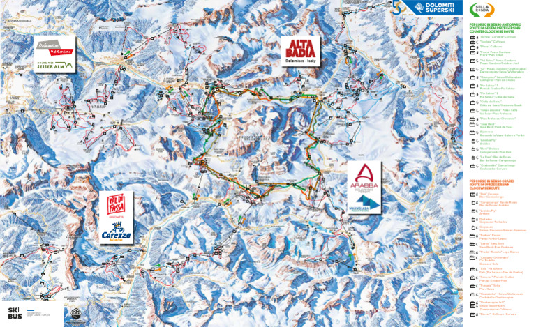 Winter Ski Map Lifts Sellaronda | PDF