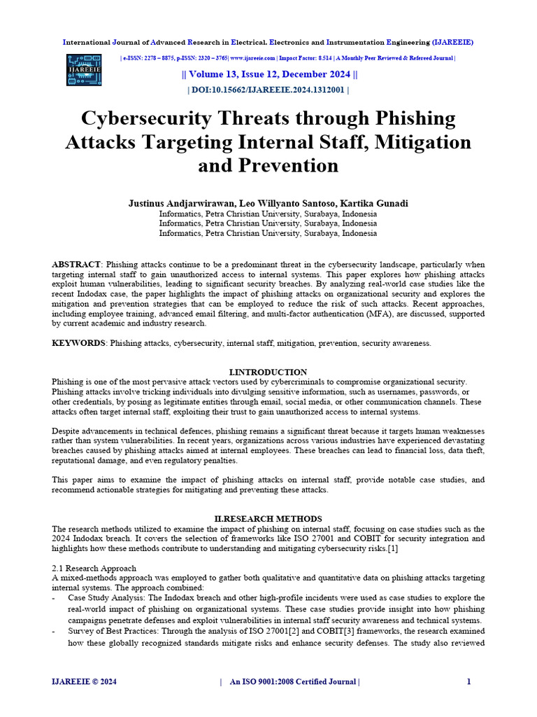Mitigating Phishing Attacks on Staff | PDF | Security | Computer Security