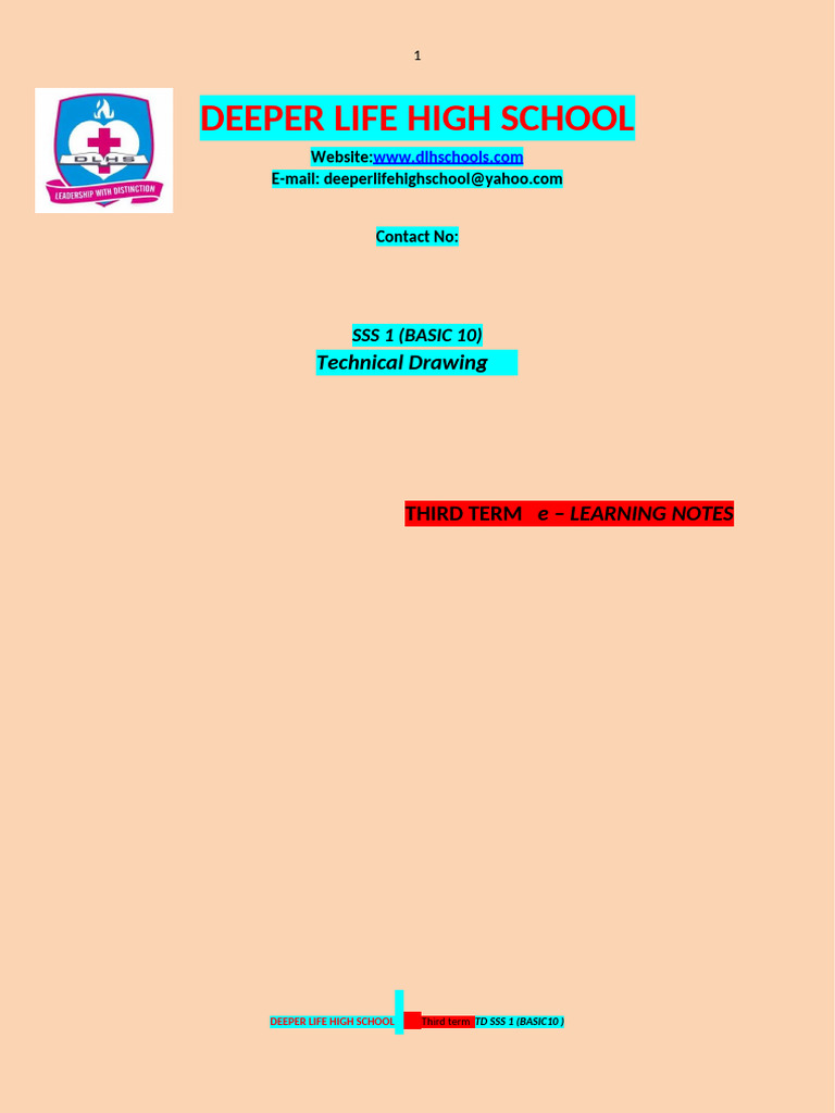 Third Term Technical Drawing Notes | PDF | Ellipse | Circle
