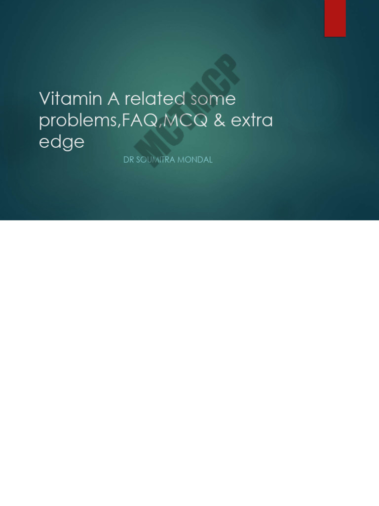 Vitamin A Dosage Guidelines & FAQs | PDF | Vitamin A | Medical Specialties