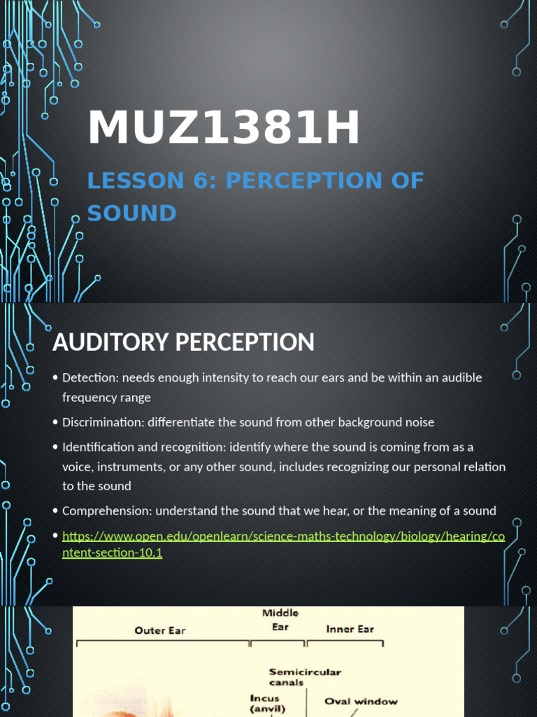 MUSTEC 1A - Lesson 6 - Perception of Sound | PDF