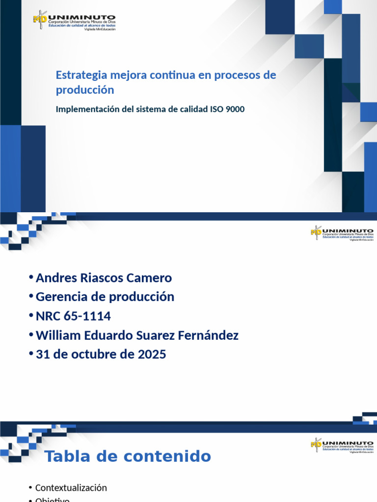 Mejora Continua con ISO 9000 en Producción | PDF | Calidad (comercial ...